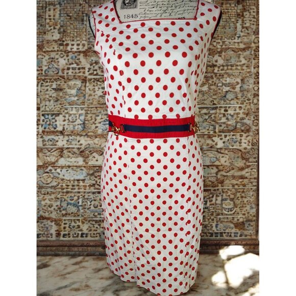 Scofield British Heritage Vintage Dress, Small, XS Red Polka Dot160/84A Nautical - Picture 1 of 7